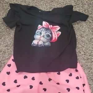 Black Cat Graphic Kids Shirt